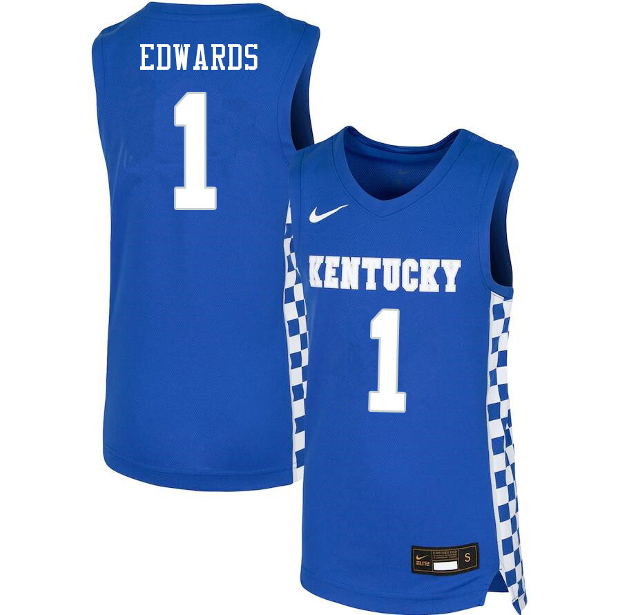 Men #1 Justin Edwards Kentucky Wildcats College Basketball Jerseys Stitched Sale-Blue